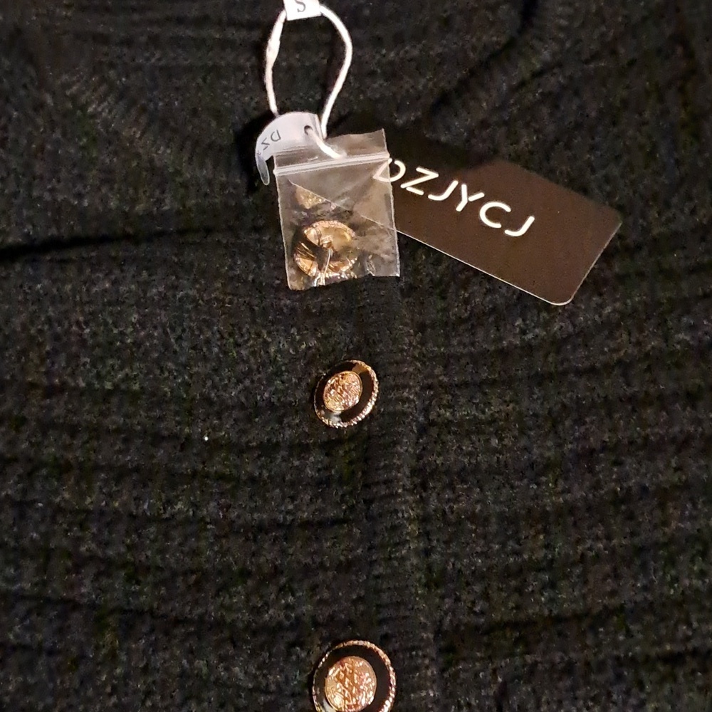 DZJYCJ Womens Black Open Front Cardigan Sweaters With Pocket NWT Size S - Picture 7 of 9